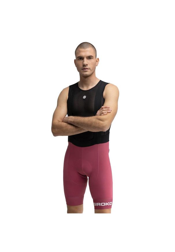 SIROKO - Męskie spodenki rowerowe z szelkami Kolarstwo Siroko BX Bionaz. Kolor: wielokolorowy, czarny, brązowy. Materiał: nylon. Sport: kolarstwo