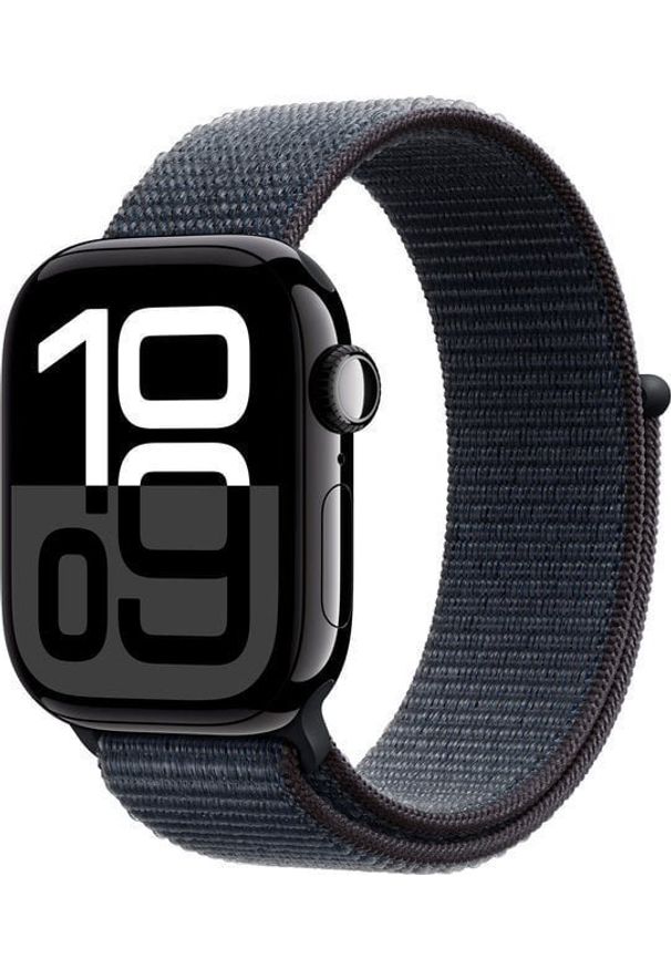 APPLE - Smartwatch Apple Watch 10 GPS + Cellular 46mm Jet Black Alu Sport Loop Granatowy (MWY53ET/A). Rodzaj zegarka: smartwatch. Kolor: niebieski. Styl: sportowy