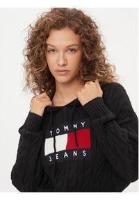 Tommy Jeans Sweter Center Flag DW0DW16528 Czarny Regular Fit. Kolor: czarny. Materiał: syntetyk