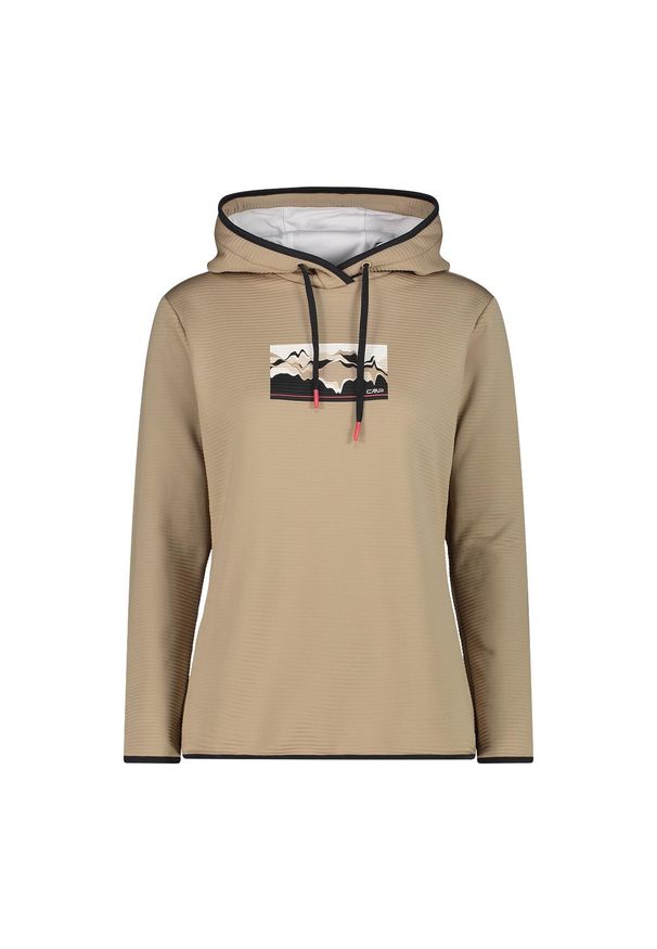 Bluza damska turystyczna CMP 34E3516. Okazja: na co dzień. Kolor: beżowy. Styl: casual, sportowy. Sport: turystyka piesza