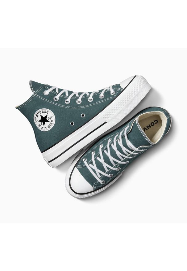 Buty sportowe Converse Chuck Taylor All Star Lift. Kolor: zielony. Materiał: materiał. Model: Converse All Star. Sport: skateboard