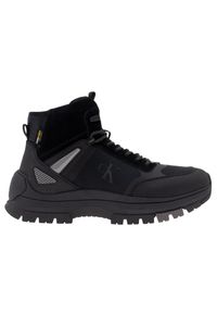 Buty Calvin Klein Jeans Hiking Lace Up Boot Cor YM0YM00762-00T - czarne. Kolor: czarny. Materiał: jeans. Szerokość cholewki: normalna. Wzór: aplikacja #1
