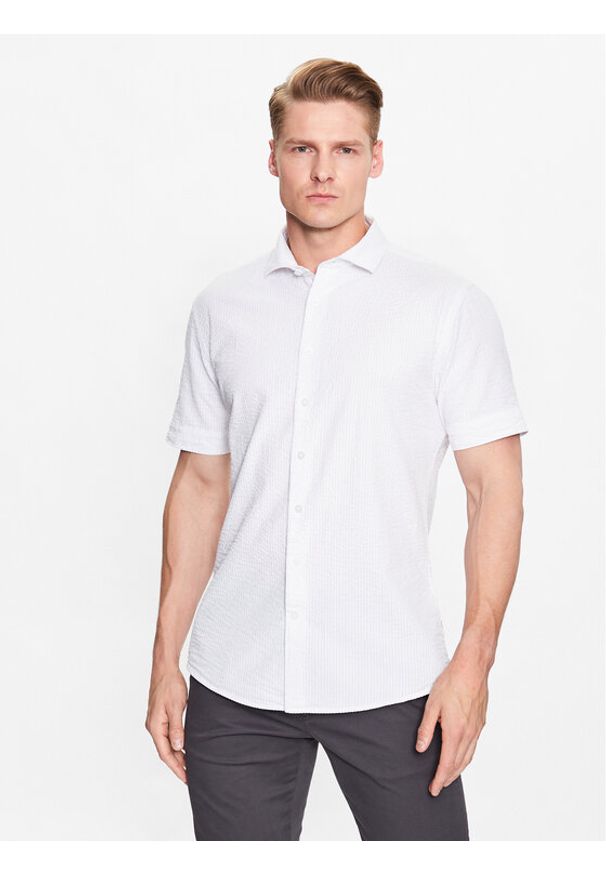Lindbergh Koszula 30-203431 Biały Slim Fit. Kolor: biały. Materiał: bawełna
