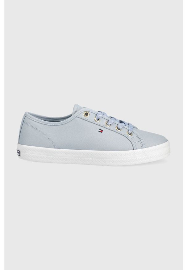 TOMMY HILFIGER - Tommy Hilfiger tenisówki. Nosek buta: okrągły. Zapięcie: sznurówki. Kolor: niebieski. Szerokość cholewki: normalna