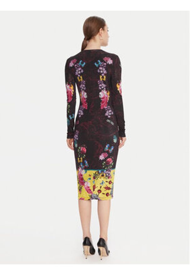 Versace Jeans Couture Sukienka codzienna 79HAO9P0 JS491 Czarny Slim Fit. Okazja: na co dzień. Kolor: czarny. Materiał: wiskoza. Typ sukienki: proste. Styl: casual