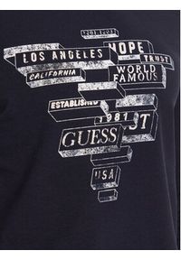 Guess T-Shirt M3YI25 J1314 Niebieski Slim Fit. Kolor: niebieski. Materiał: bawełna #3