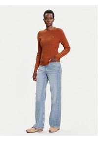 GANT - Gant Sweter 4800100 Brązowy Slim Fit. Kolor: brązowy. Materiał: bawełna #3