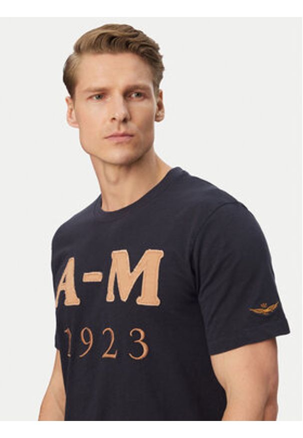 Aeronautica Militare T-Shirt 261TS2526UJ00686 Granatowy Regular Fit. Kolor: niebieski. Materiał: bawełna