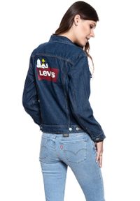 Levi's® - LEVI’S EX-BOYFRIEND TRUCKER DAMSKA KURTKA JEANSOWA JEANS DŻINSOWA PEANUTS 299440069. Kolor: niebieski. Materiał: jeans #4