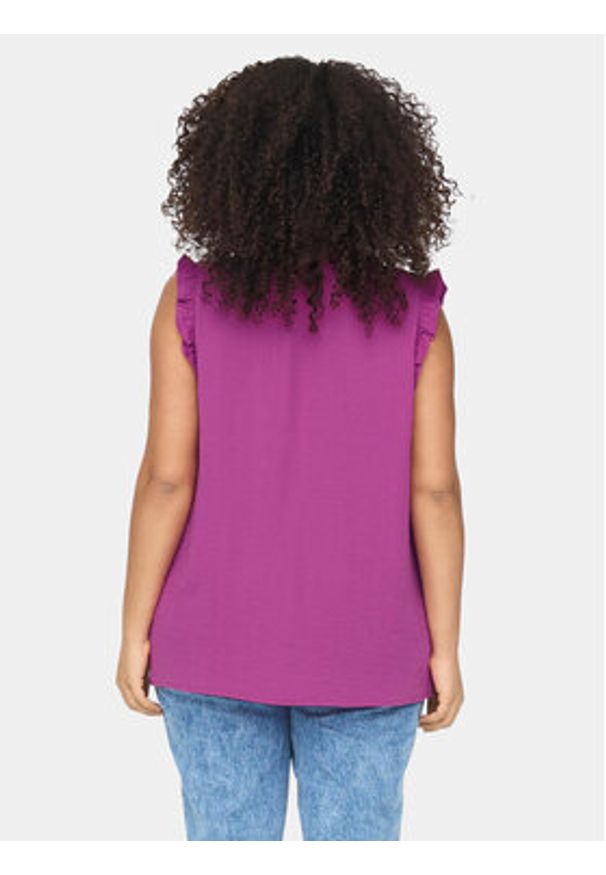 ONLY Carmakoma Top 15284993 Fioletowy Regular Fit. Kolor: fioletowy. Materiał: syntetyk