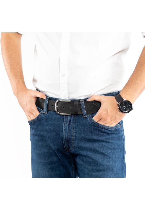 Tom Tailor - TOM TAILOR MĘSKI PASEK SKÓRZANY KLASYCZNY SKÓRA TG1022R13/790 40mm Gürtel Q.2081 0790 BLACK. Materiał: skóra. Wzór: gładki, paski. Styl: klasyczny