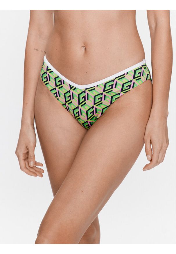 Guess Dół od bikini E3GO16 MC045 Zielony. Kolor: zielony. Materiał: syntetyk