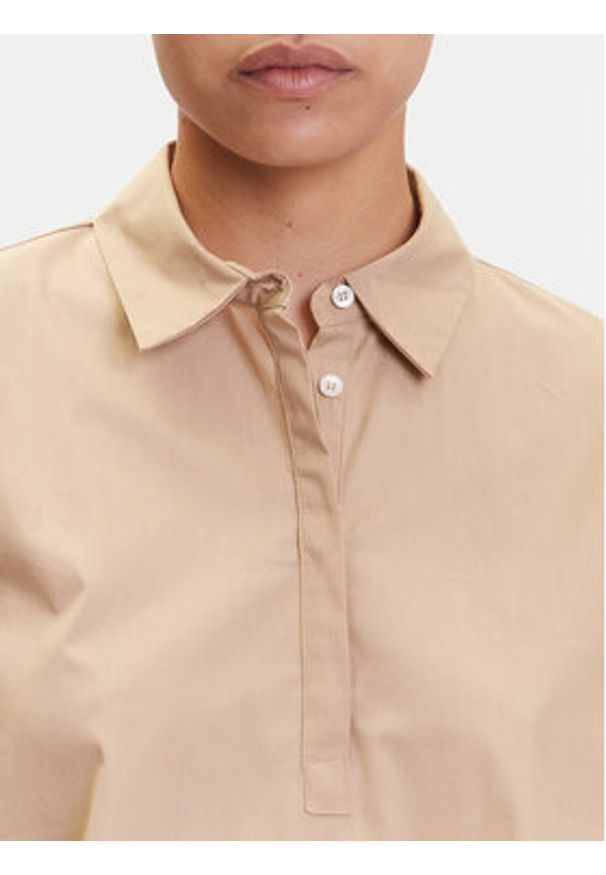 Marella Sukienka koszulowa Medicea 2515221192 Écru Relaxed Fit. Materiał: bawełna. Typ sukienki: koszulowe