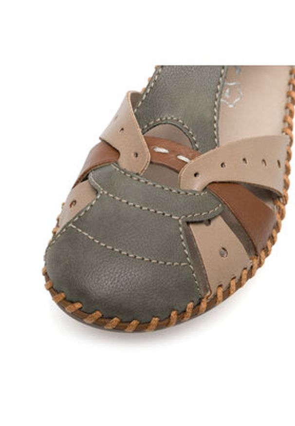 Rieker Sandały M1655-54 Zielony. Kolor: zielony. Materiał: syntetyk