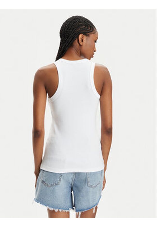 Hugo Top Easy 50508857 Biały Slim Fit. Kolor: biały. Materiał: bawełna