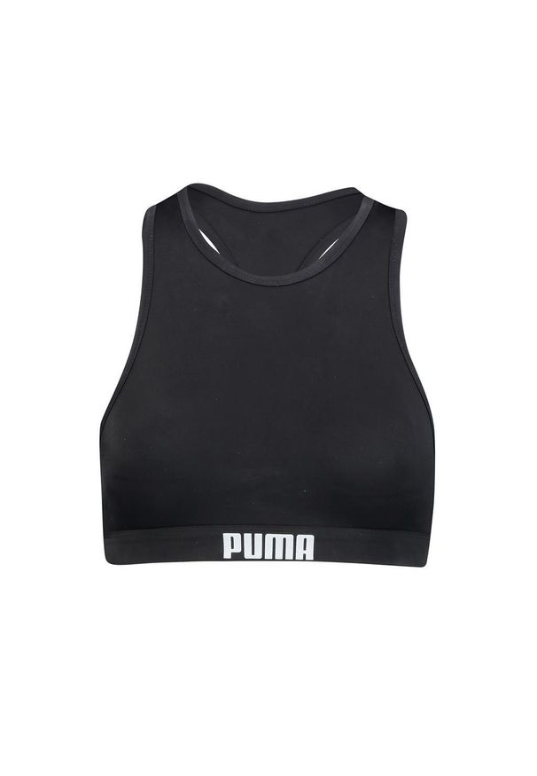 Góra od bikini Puma, racerback, czarnym. Kolor: czarny. Materiał: poliester