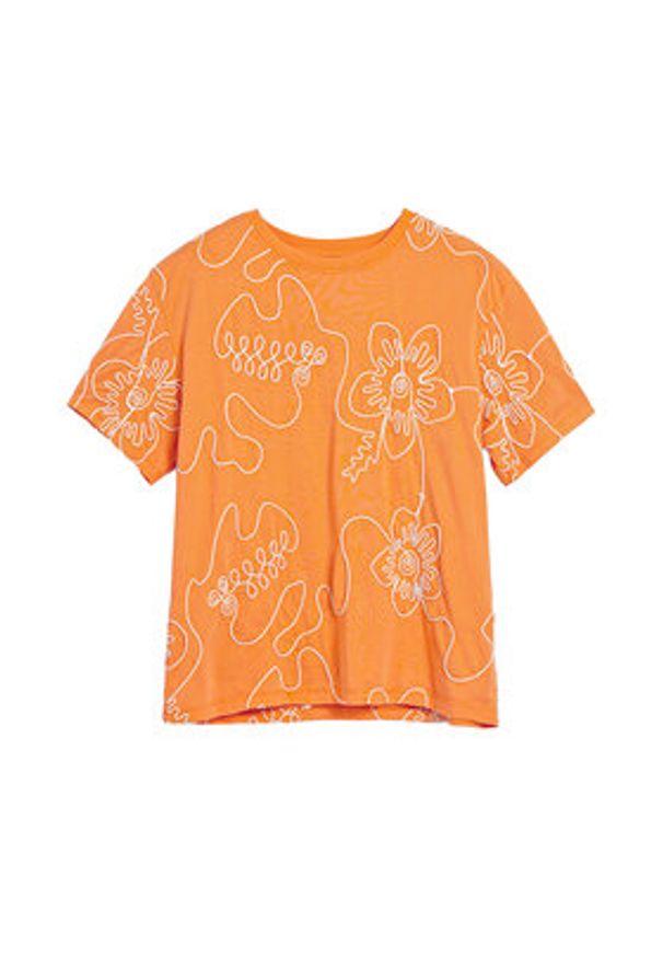 Desigual T-Shirt Genova 26SWTK48 Pomarańczowy Regular Fit. Kolor: pomarańczowy. Materiał: bawełna