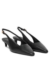 TOMMY HILFIGER - Tommy Hilfiger Czółenka Th Buckle Slingback Low Pump FW0FW09009 Czarny. Kolor: czarny. Materiał: skóra #4
