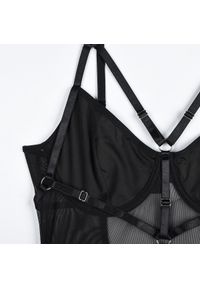 Intica - Body z motywem harness na specjalne okazje Theresina. Kolor: czarny. Materiał: materiał #6