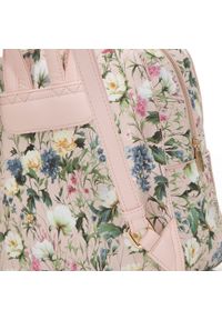 Wittchen - Damski plecak z ekoskóry w kwiaty prosty jasny róż. Kolor: różowy. Materiał: skóra ekologiczna. Wzór: kwiaty. Styl: elegancki