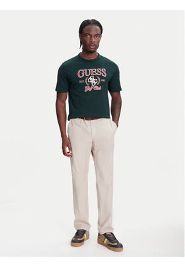 Guess T-Shirt M5YI22 K8FQ4 Zielony Regular Fit. Kolor: zielony. Materiał: bawełna