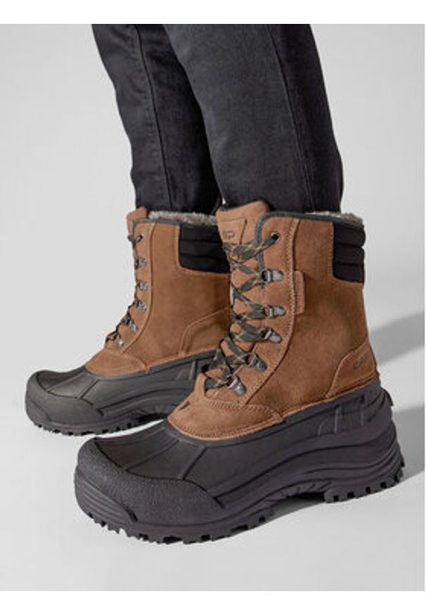 CMP Śniegowce Kinos Snow Boots Wp 3Q48867 Brązowy. Kolor: brązowy. Materiał: nubuk, skóra