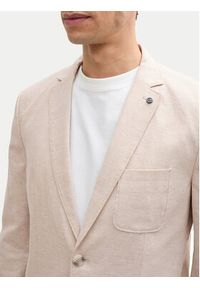 Tom Tailor Marynarka 1045065 Beżowy Regular Fit. Kolor: beżowy. Materiał: len #5