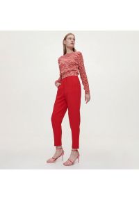 Reserved - Spodnie z wiskozą - Czerwony. Kolor: czerwony. Materiał: wiskoza
