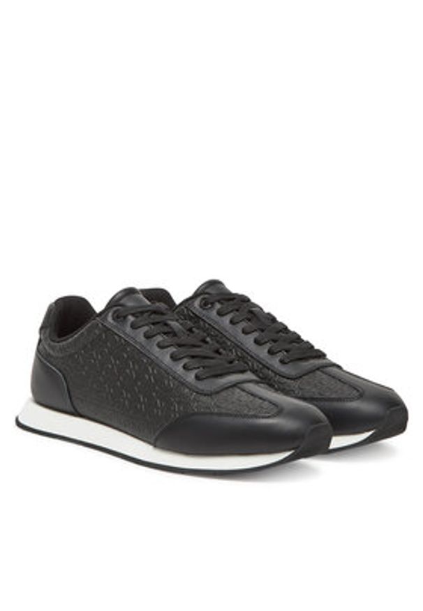 Calvin Klein Sneakersy Low Prof Runn Laceup Mono HM0HM01896 Czarny. Kolor: czarny. Materiał: skóra