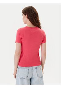 Tommy Jeans T-Shirt Essential DW0DW19447 Różowy Slim Fit. Kolor: różowy. Materiał: bawełna #4