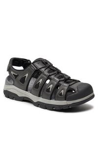 skechers - Skechers Sandały Tresmen-Outseen 204111/GRY Szary. Kolor: szary. Materiał: skóra