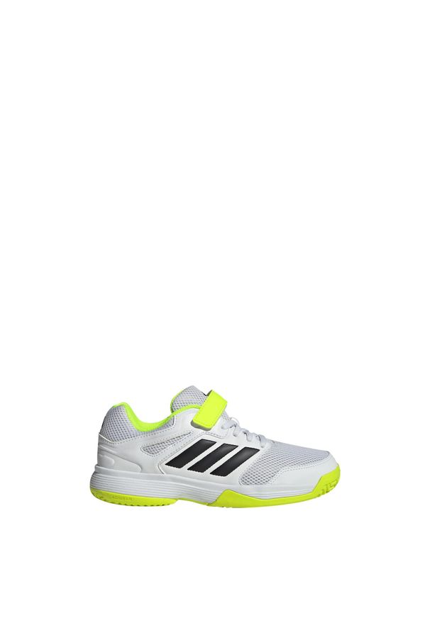 Adidas - Buty halowe dla dzieci Speedcourt Indoor. Kolor: biały, czarny, żółty, wielokolorowy. Sport: siatkówka