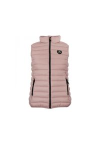 PEAK MOUNTAIN - Damska kurtka bez rękawów Peak Mountain Fine. Typ kołnierza: kołnierzyk stójkowy. Kolor: różowy. Materiał: puch. Długość rękawa: bez rękawów. Sport: turystyka piesza #1