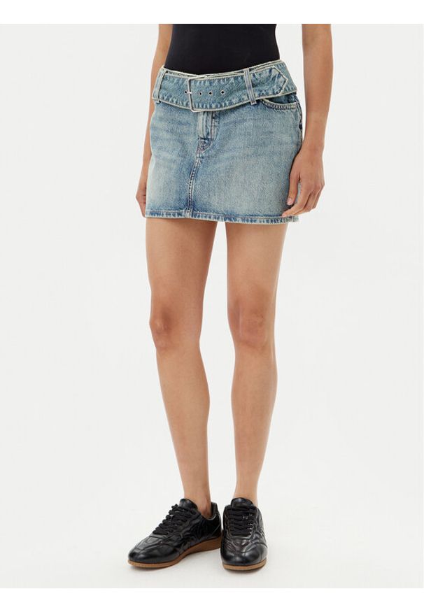 Hugo - HUGO Spódnica jeansowa Gamini 50541549 Niebieski Regular Fit. Kolor: niebieski. Materiał: jeans