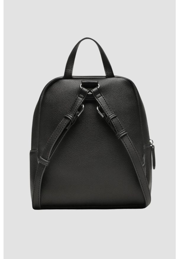 Valentino by Mario Valentino - VALENTINO Czarny plecak Cold Re Backpack. Kolor: czarny. Materiał: skóra. Wzór: paski. Styl: elegancki