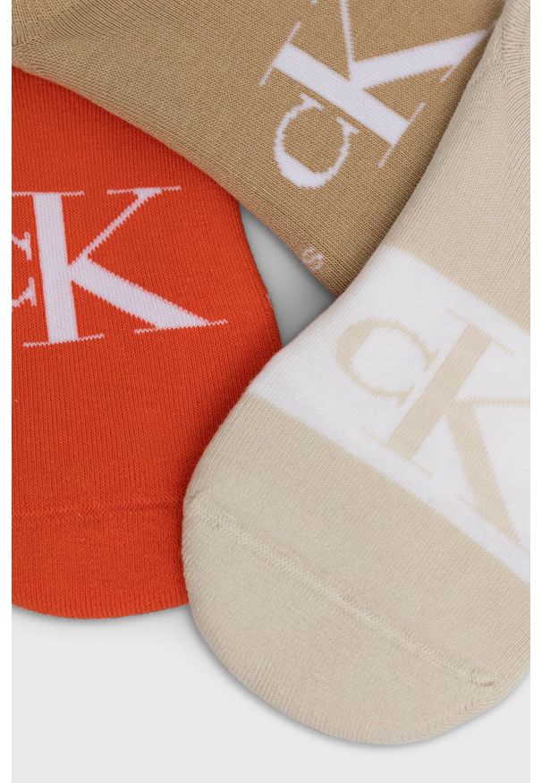 Calvin Klein skarpetki (3-pack) męskie kolor pomarańczowy. Kolor: pomarańczowy