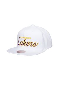 Czapka typu snapback Mitchell & Ness Heritage Script Los Angeles Lakers. Kolor: biały #1