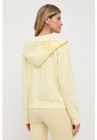 Max Mara Leisure bluza damska kolor żółty z kapturem gładka. Typ kołnierza: kaptur. Kolor: żółty. Materiał: dzianina. Wzór: gładki #5