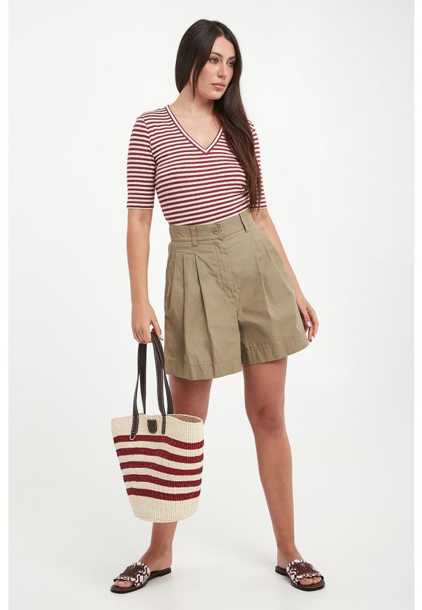 Weekend Max Mara - T-shirt damski lniany Opzione WEEKEND MAX MARA. Materiał: len