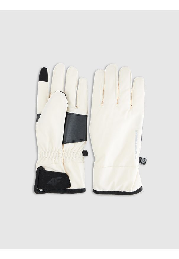 4f - 4F Rękawiczki zimowe Touch Screen uniseks - beżowe XL. Kolor: beżowy. Materiał: materiał, syntetyk. Sezon: zima. Styl: klasyczny, casual