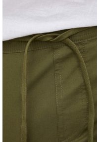 Selected spodnie męskie kolor zielony joggery. Kolor: zielony. Materiał: tkanina, bawełna