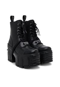 NEW ROCK Trzewiki M-TM001-C4 Czarny. Kolor: czarny. Materiał: skóra. Styl: rockowy #4