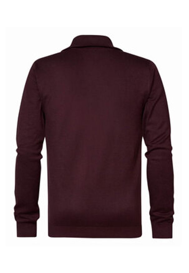 Petrol Industries Sweter M-3030-KWC207 Bordowy Slim Fit. Kolor: czerwony. Materiał: wiskoza