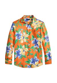 Polo Ralph Lauren Koszula 710B14226001 Pomarańczowy Classic Fit. Typ kołnierza: polo. Kolor: pomarańczowy. Materiał: len #5