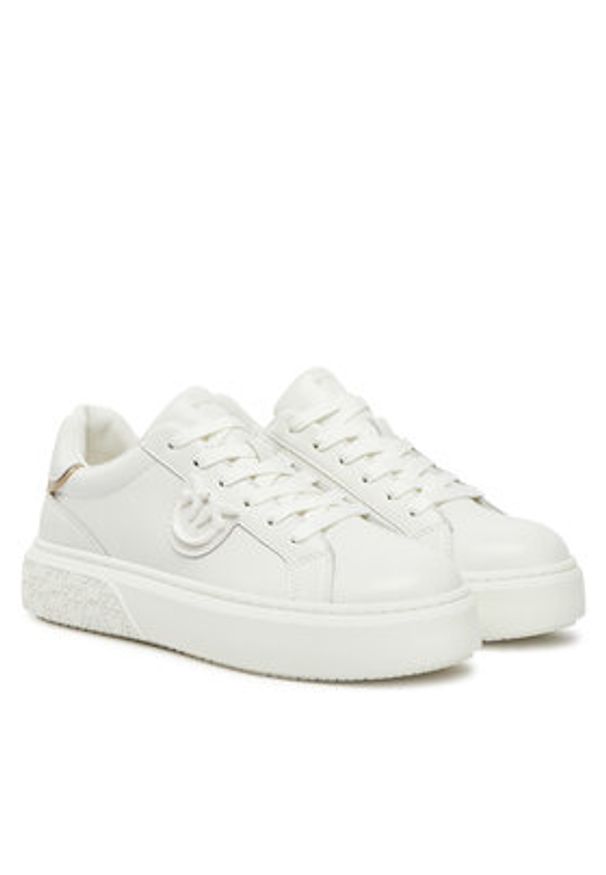 Pinko - PINKO Sneakersy Yoko 12 SS0071 P001 Biały. Kolor: biały. Materiał: skóra