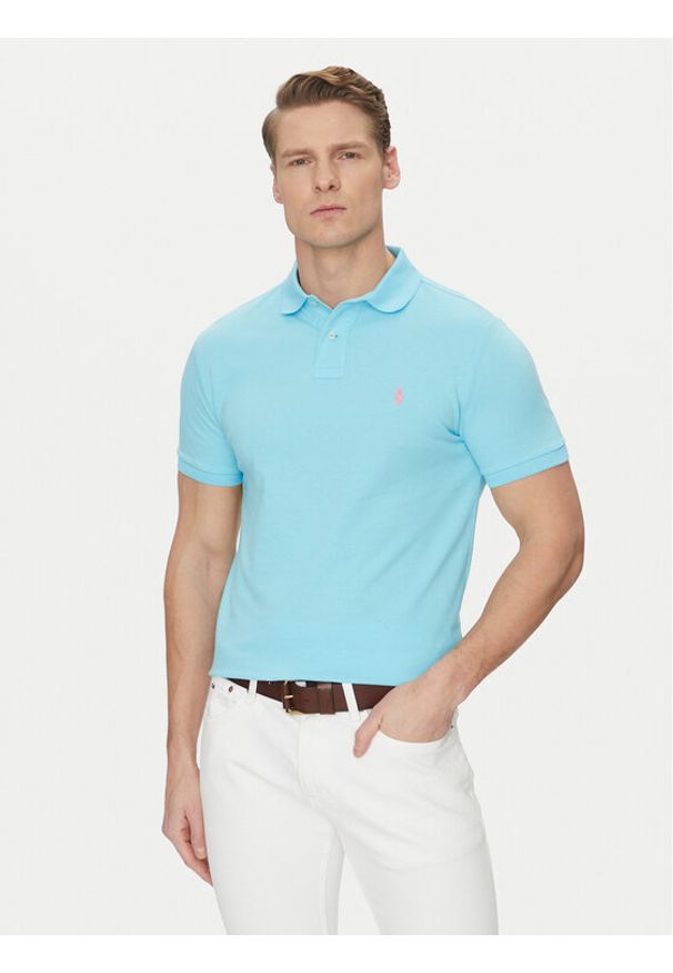 Polo Ralph Lauren Polo Core Replen 710782592 Niebieski Custom Slim Fit. Typ kołnierza: polo. Kolor: niebieski. Materiał: bawełna