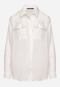 Born2be - Biała Koszula z Modalem i Ozdobnymi Kieszeniami Mavisene. Okazja: na co dzień. Kolor: biały. Materiał: jeans. Styl: klasyczny, elegancki, casual