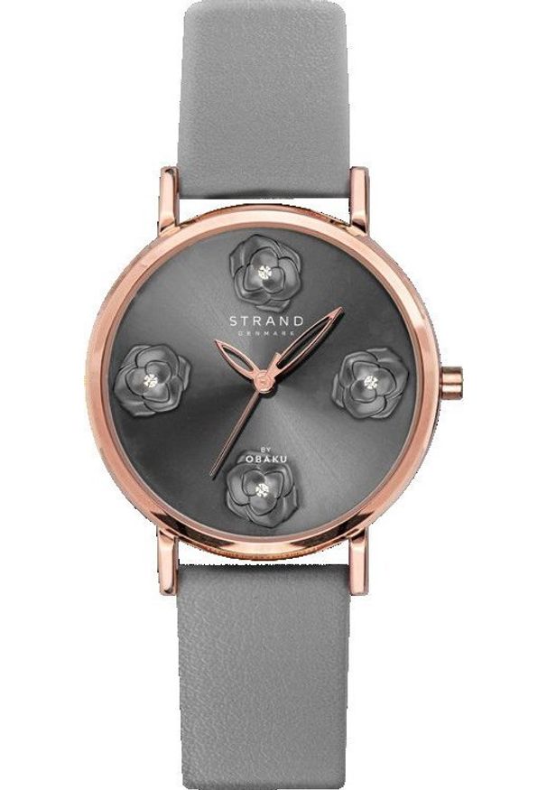 Zegarek Strand Zegarek damski S733LXVJVJ CYRKONIE szary. Kolor: szary