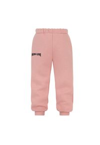 KIDS LOVE - Różowe spodnie dresowe Menfi. Okazja: na co dzień. Kolor: wielokolorowy, fioletowy, różowy. Materiał: dresówka. Styl: casual