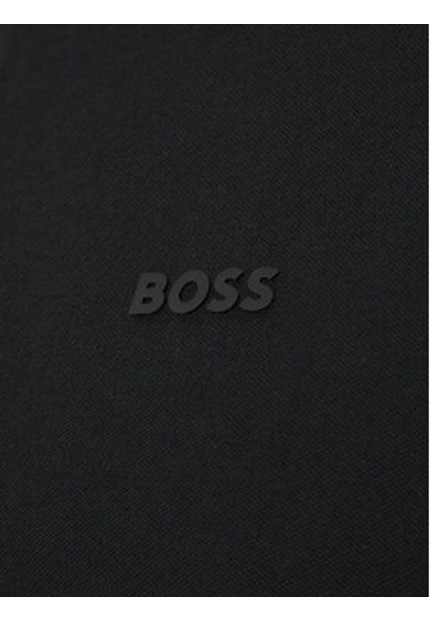 BOSS Polo Philix Tape 50537489 Czarny Regular Fit. Typ kołnierza: polo. Kolor: czarny. Materiał: bawełna